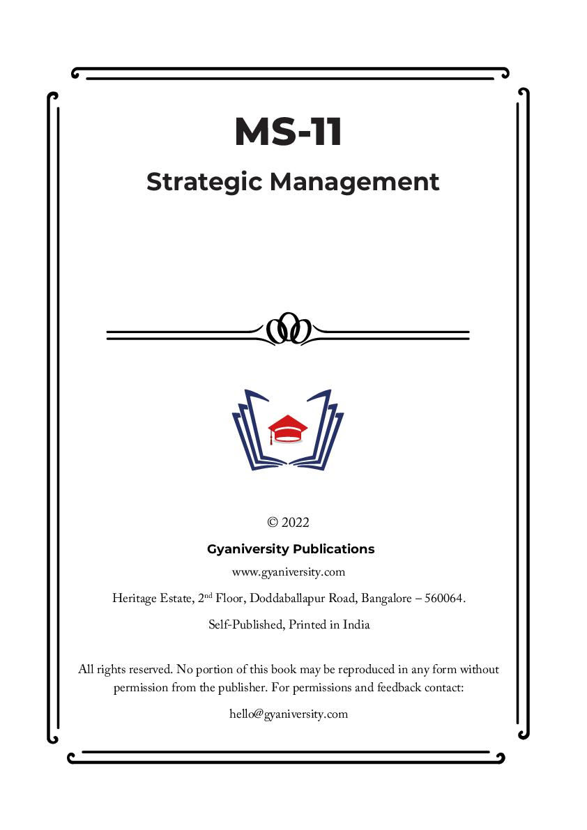 Thumbnail: MS-11: Strategic Management (IGNOU Guide Book)
