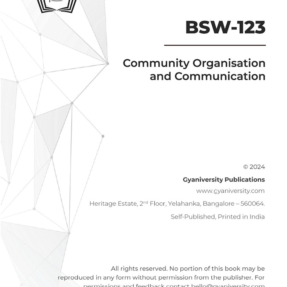 Thumbnail: BSW-123: Community Organisation and Communication (IGNOU Guide Book)
