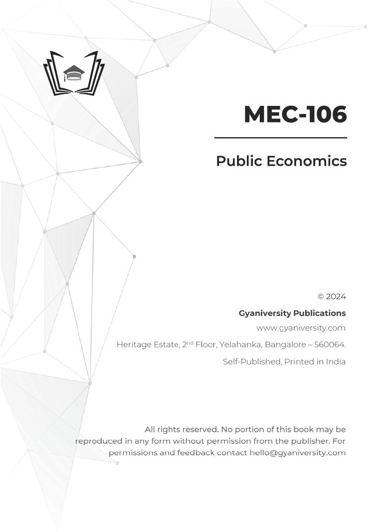 Thumbnail: MEC-106: Public Economics (IGNOU Guide Book)