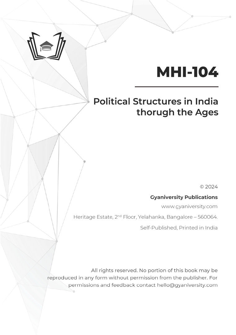 Thumbnail: MHI-104: Political Structures in India thorugh the Ages (IGNOU Guide Book)