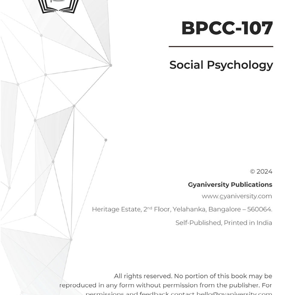 Thumbnail: BPCC-107: Social Psychology (IGNOU Guide Book)