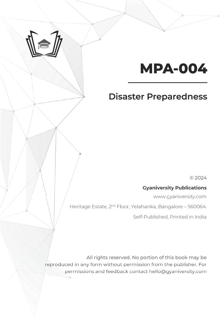 Thumbnail: MPA-004: Disaster Preparedness (IGNOU Guide Book)