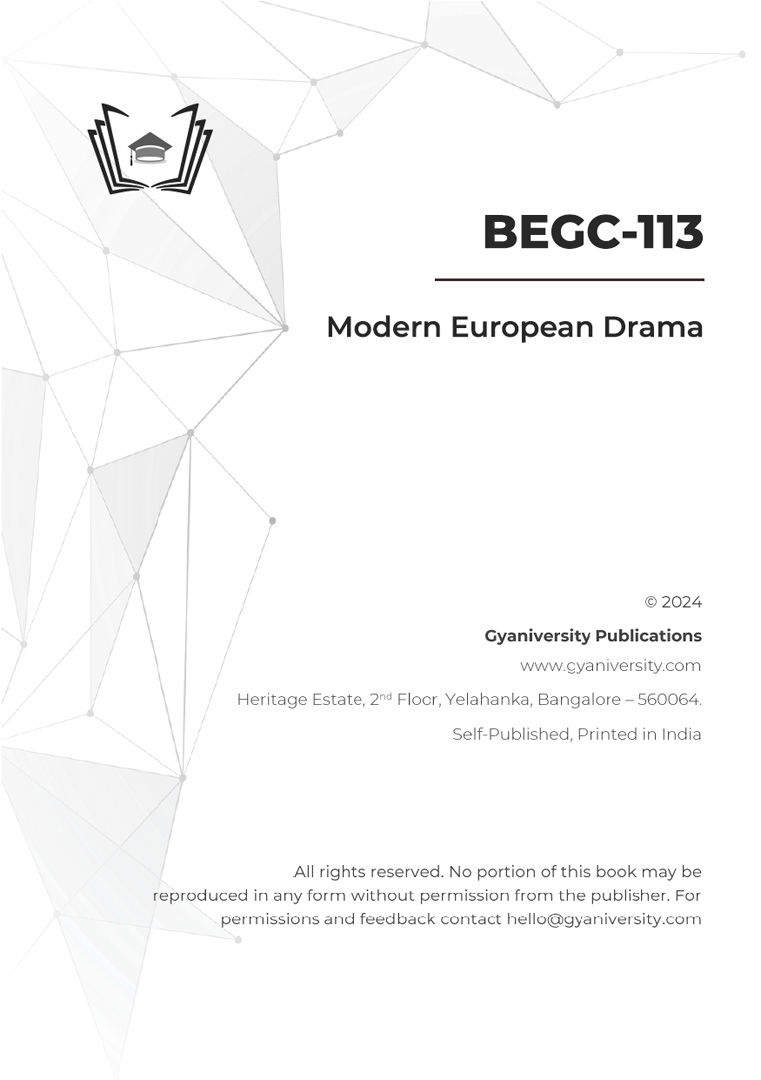 Thumbnail: BEGC-113: Modern European Drama (IGNOU Guide Book)