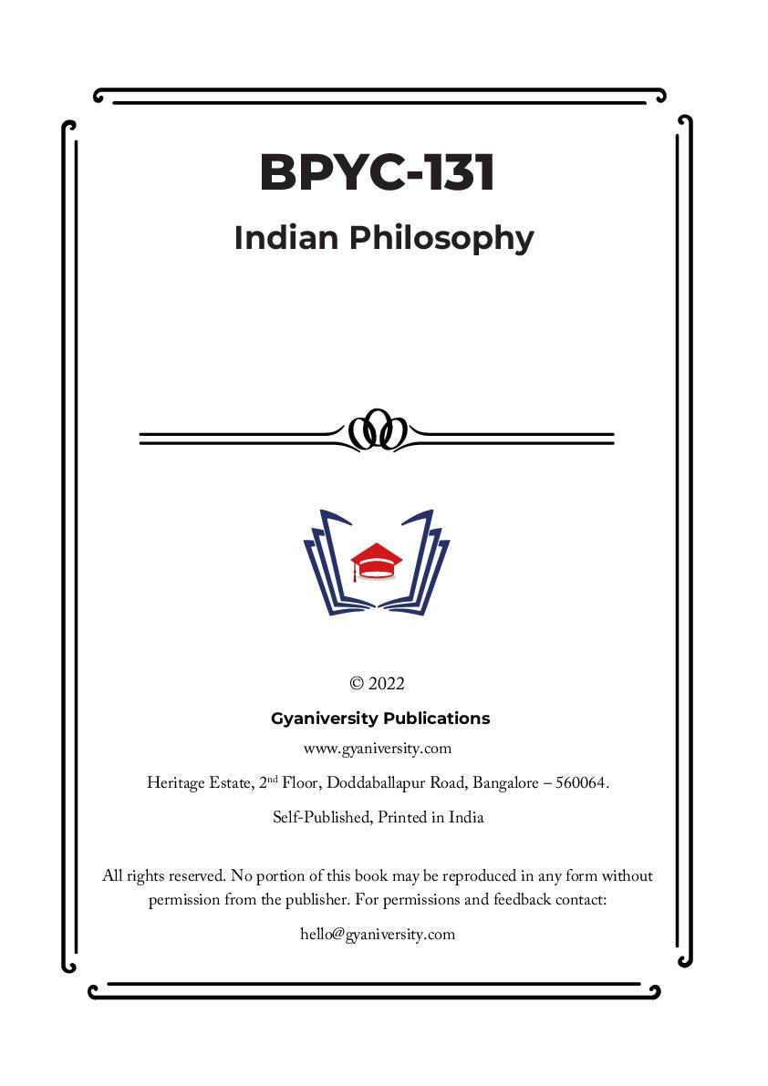 Thumbnail: BPYC-131: Indian Philosophy (IGNOU Guide Book)