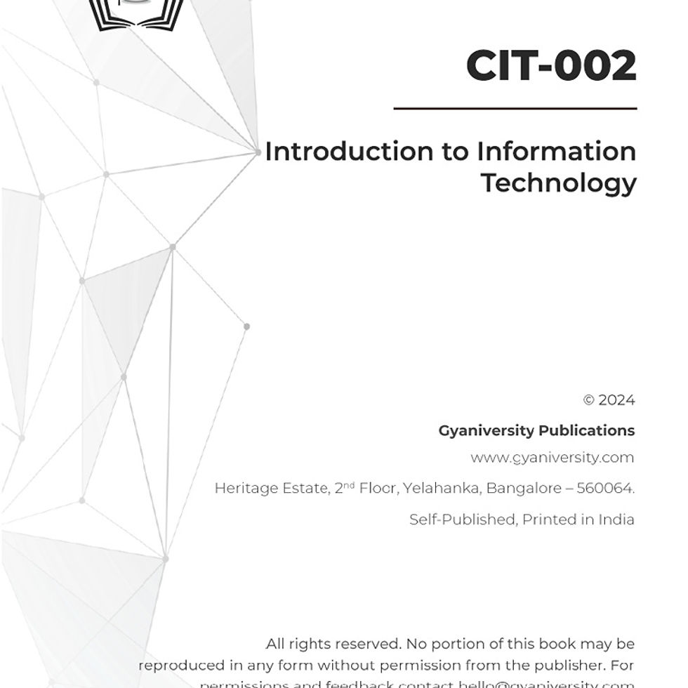 Thumbnail: CIT-002: Introduction to Information Technology (IGNOU Guide Book)