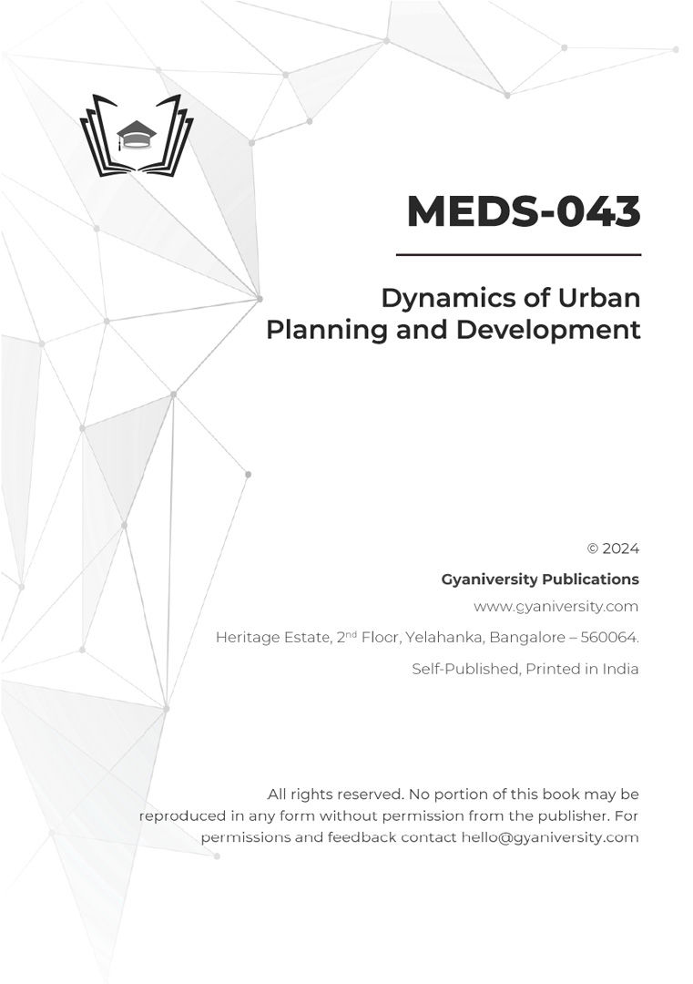 Thumbnail: MEDS-043: Dynamics of Urban Planning and Development (IGNOU Guide Book)