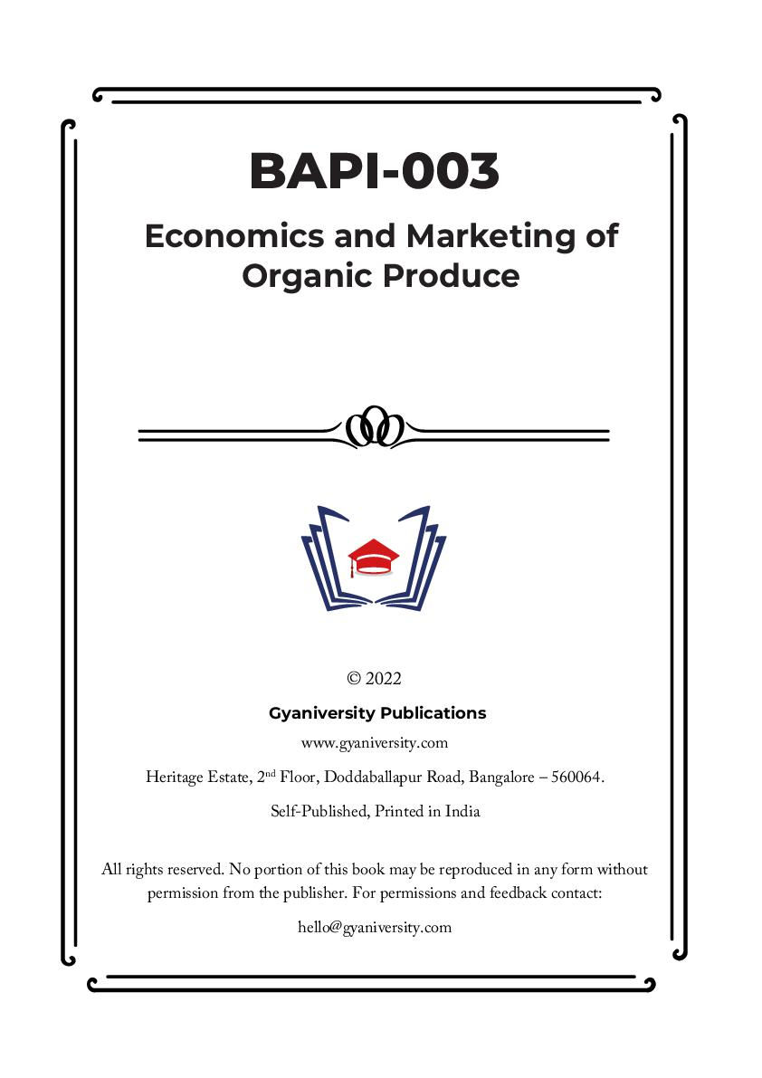 Thumbnail: BAPI-003: Economics and Marketing of Organic Produce (IGNOU Guide Book)
