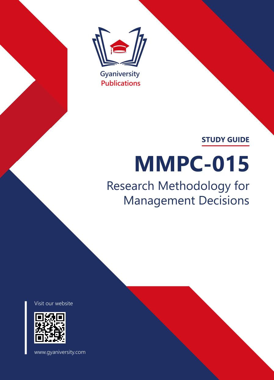 Thumbnail: MMPC-015: Research Methodology for Management Decisions (IGNOU Guide Book)