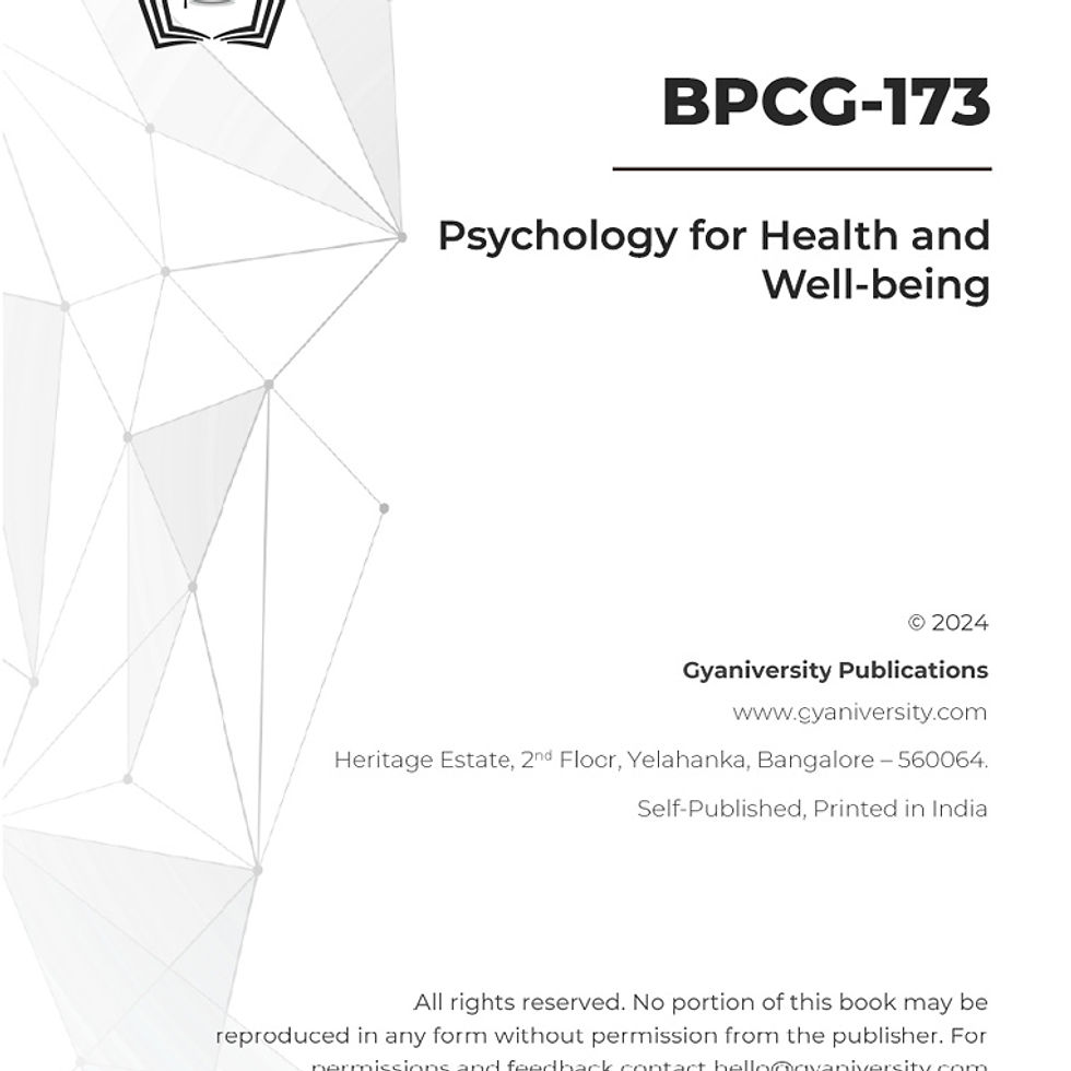 Thumbnail: BPCG-173: Psychology for Health and Well-being (IGNOU Guide Book)