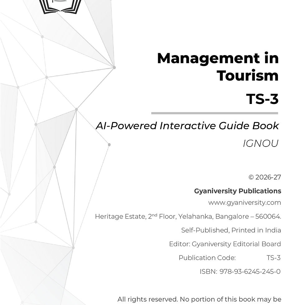 Thumbnail: IGNOU Insight: Management in Tourism | TS-3 | AI-Powered Interactive Study Guide