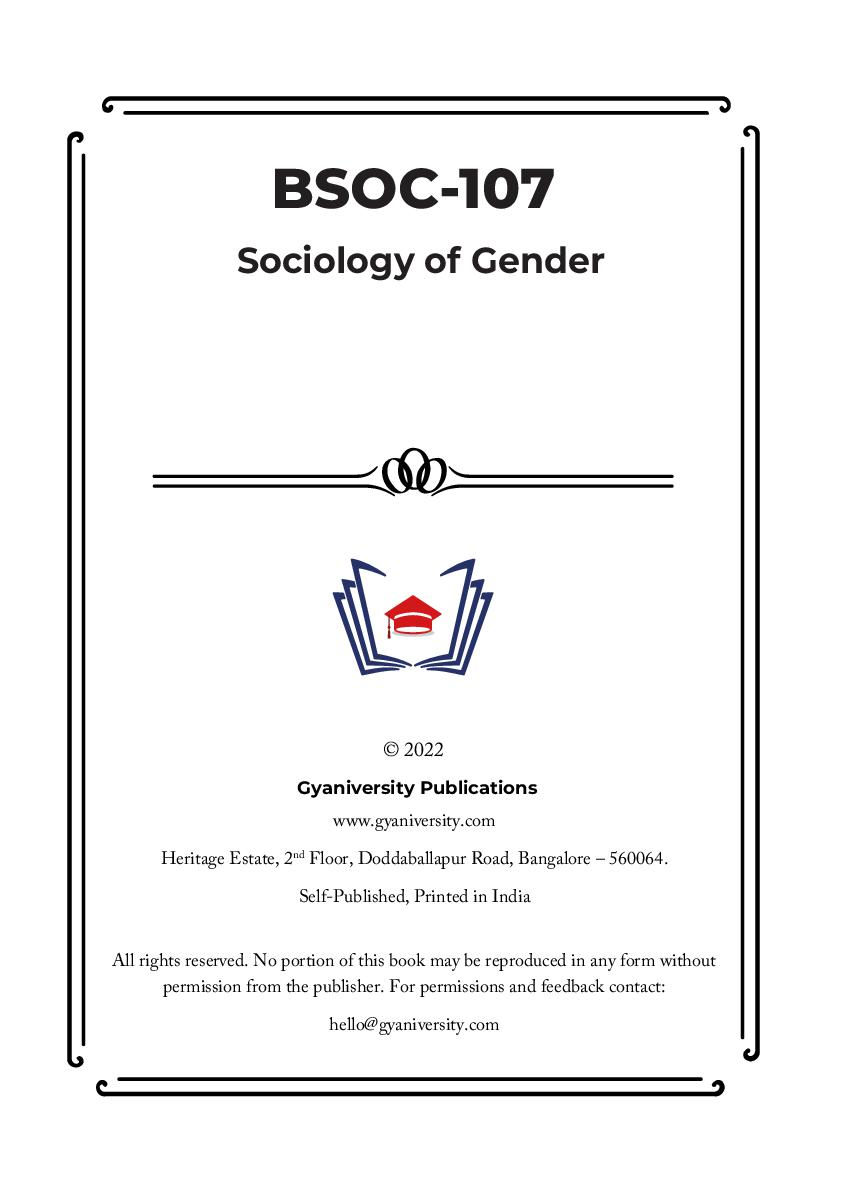 Thumbnail: BSOC-107: Sociology of Gender (IGNOU Guide Book)
