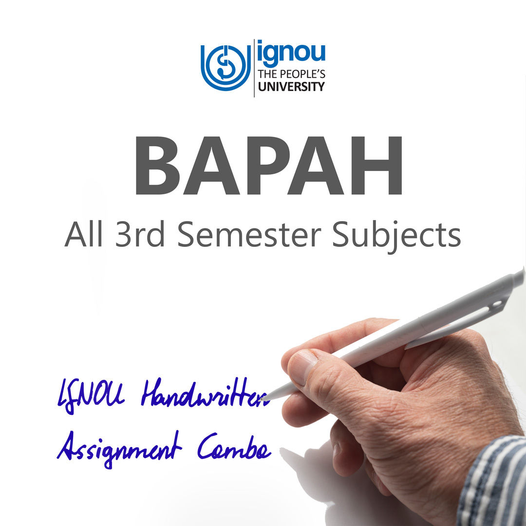 BAPAH 3rd Semester IGNOU Handwritten Assignment Combo (2025-26)