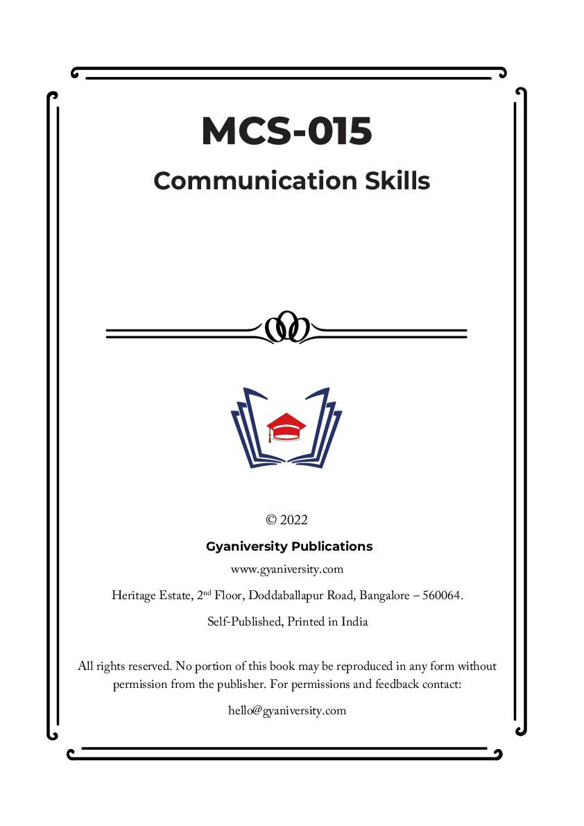 Thumbnail: MCS-015: Communication Skills (IGNOU Guide Book)