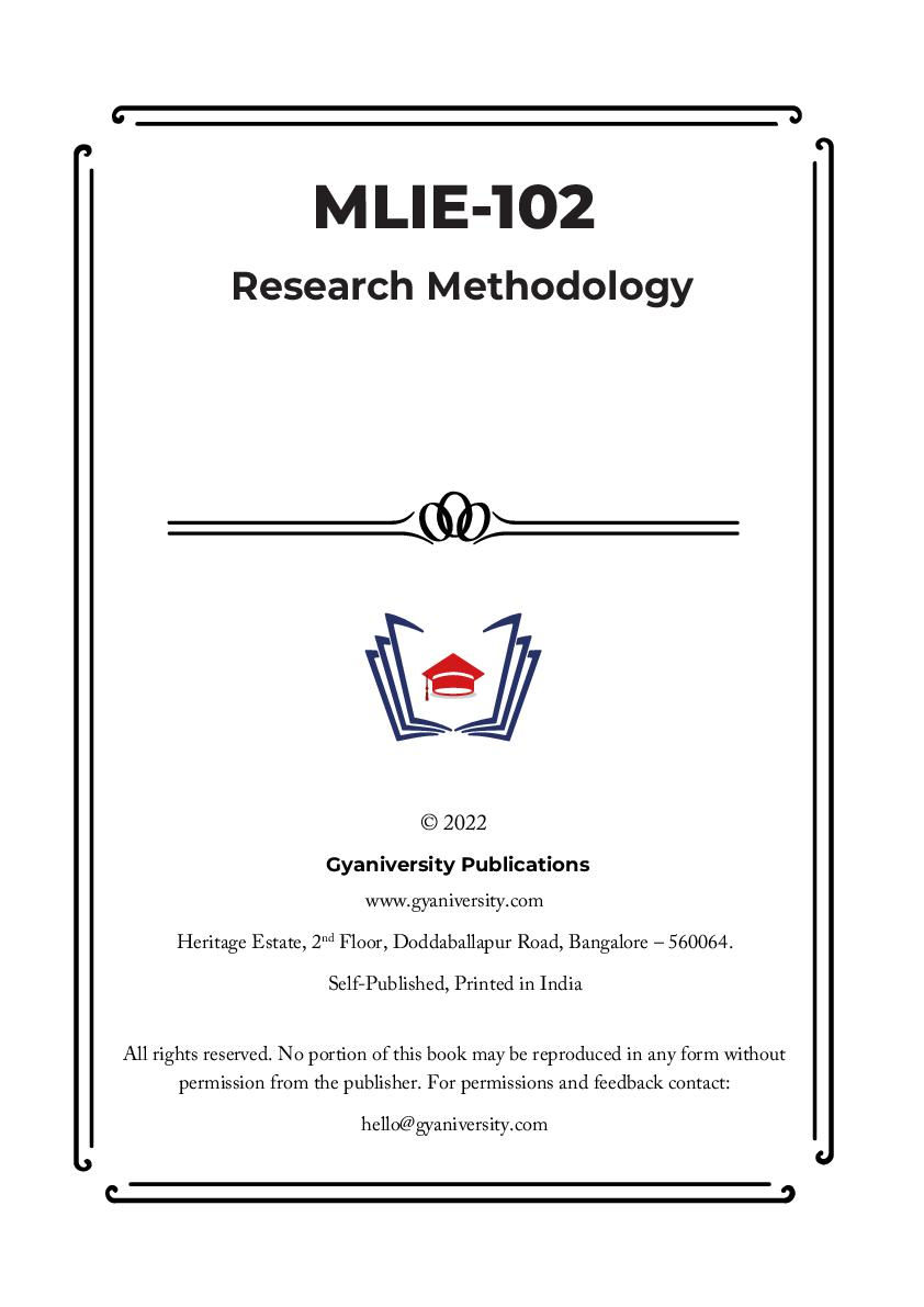 Thumbnail: MLIE-102: Research Methodology (IGNOU Guide Book)