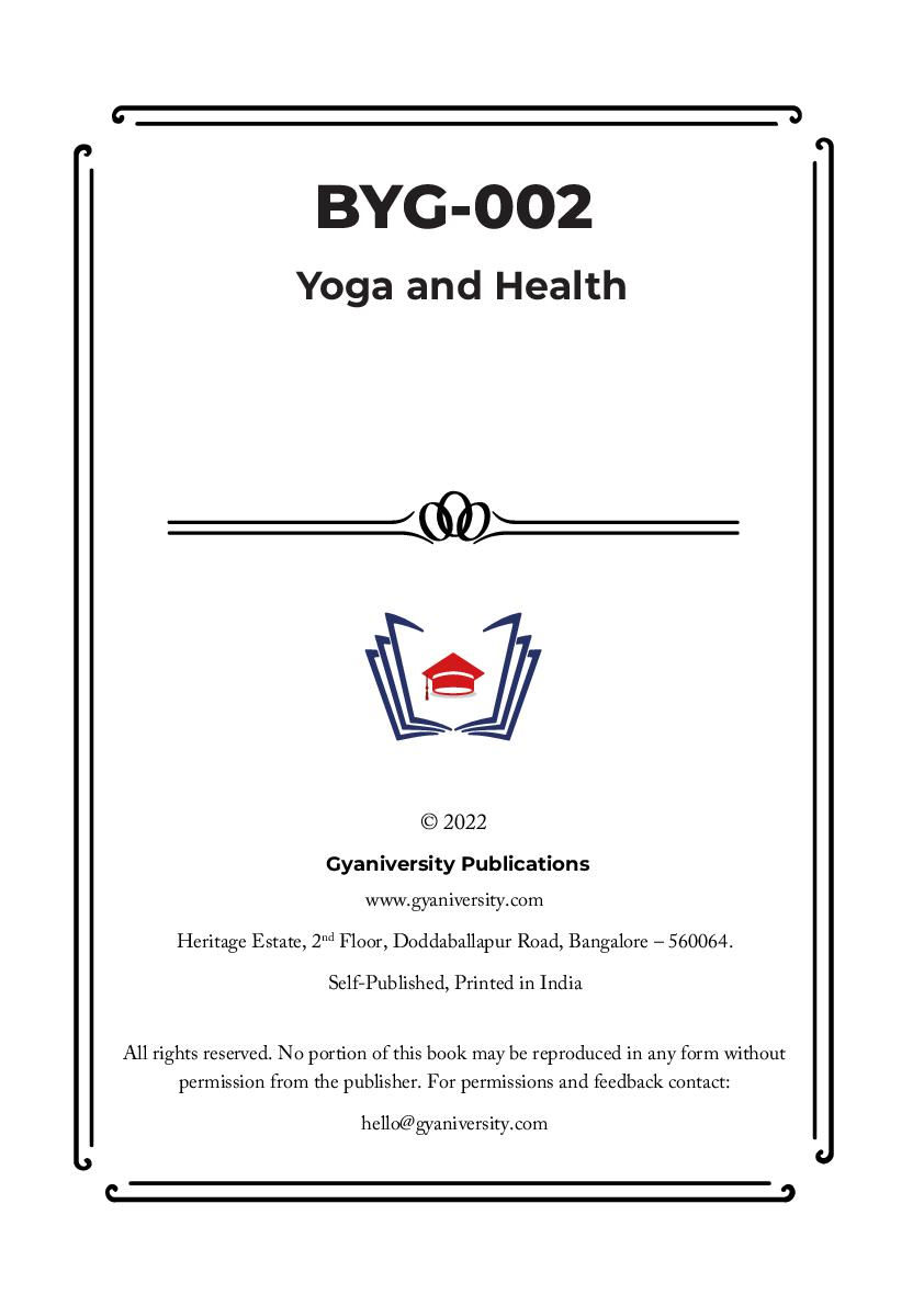 Thumbnail: BYG-002: Yoga and Health (IGNOU Guide Book)