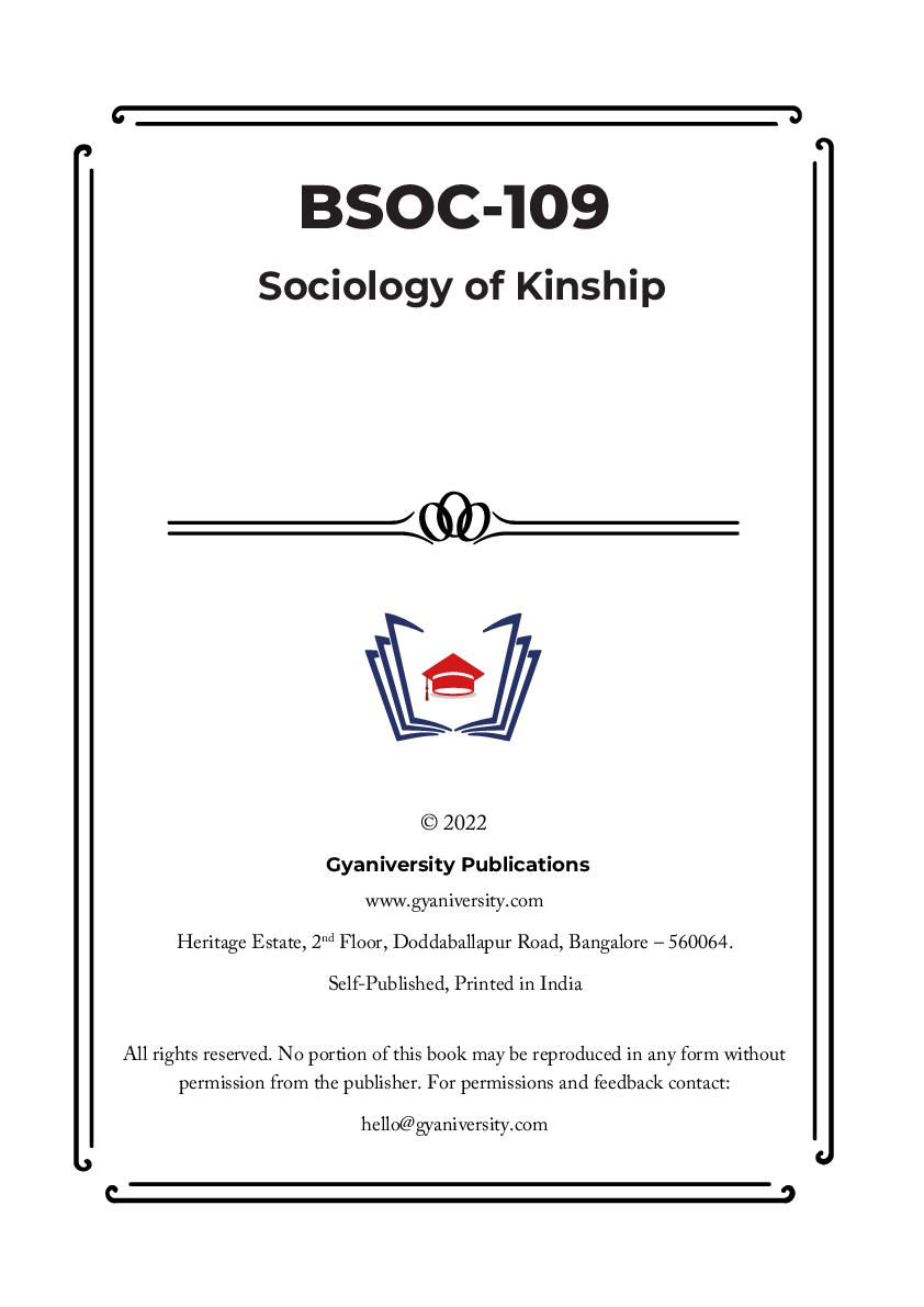 Thumbnail: BSOC-109: Sociology of Kinship (IGNOU Guide Book)
