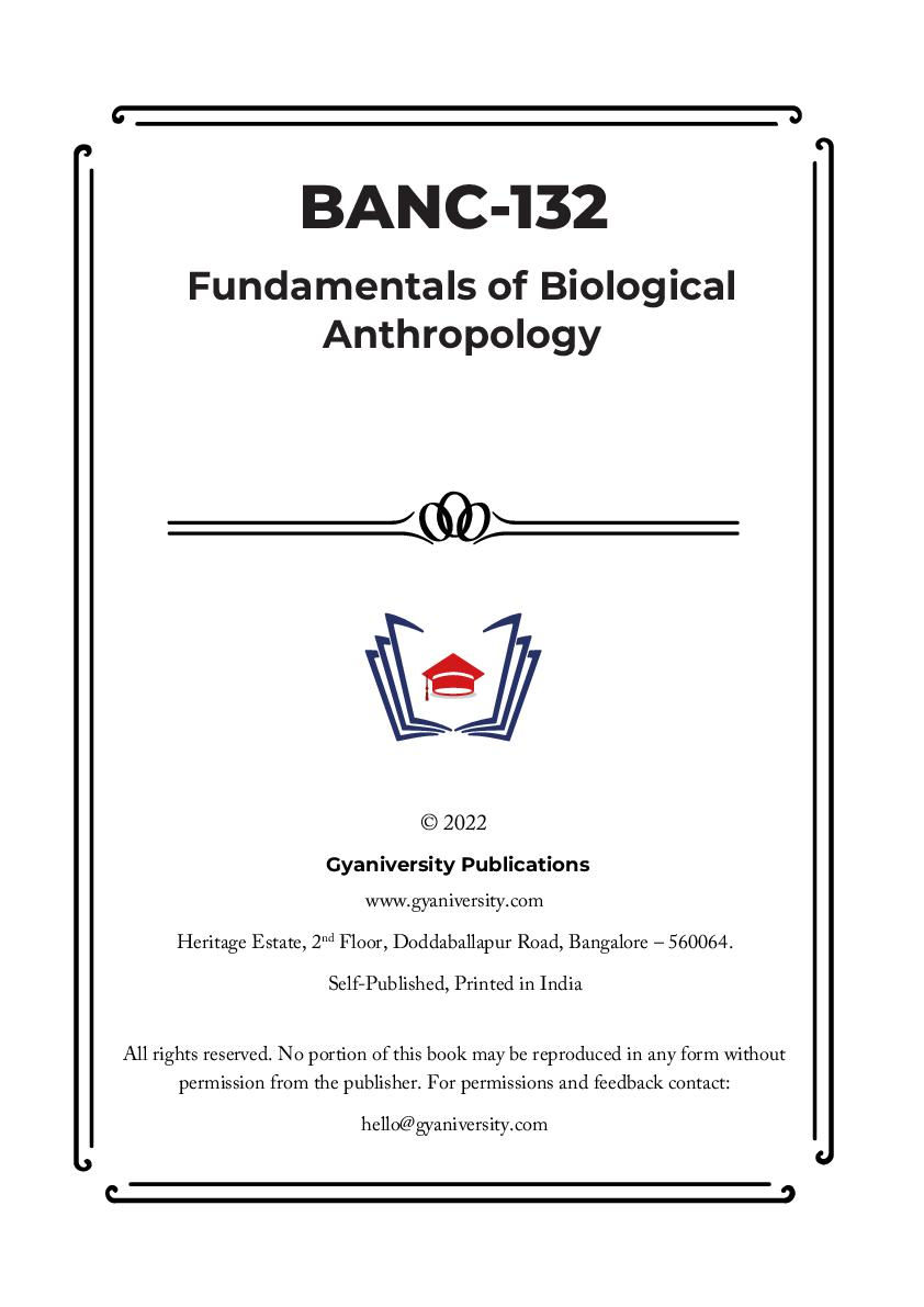 Thumbnail: BANC-132: Fundamentals of Biological Anthropology (IGNOU Guide Book)