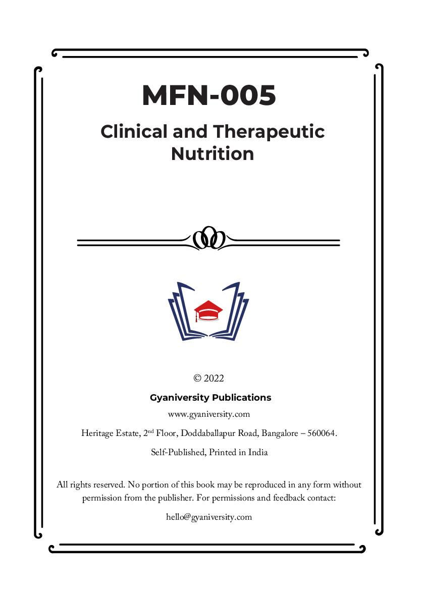Thumbnail: MFN-005: Clinical and Therapeutic Nutrition (IGNOU Guide Book)