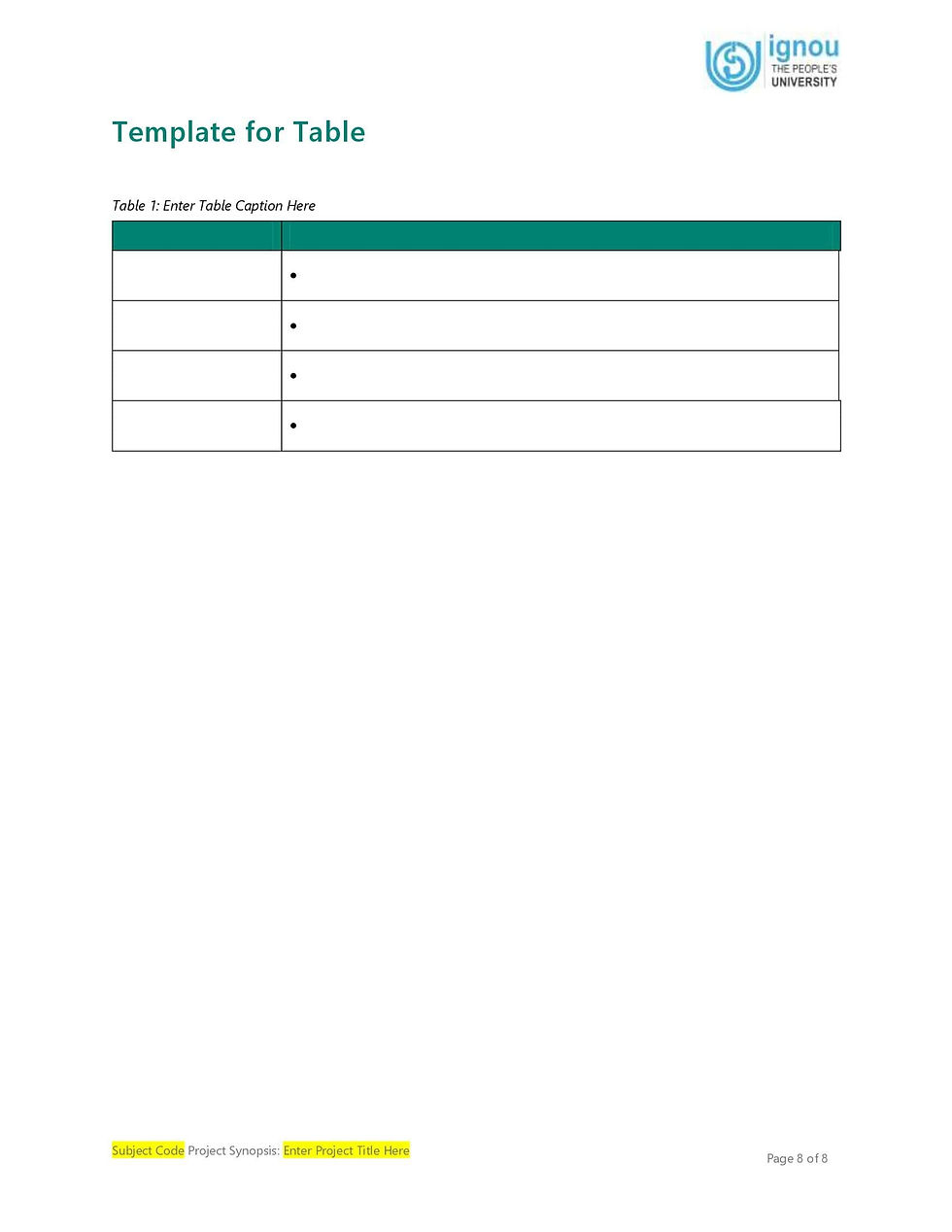 Thumbnail: Project Synopsis and Report MS Word Blank Templates