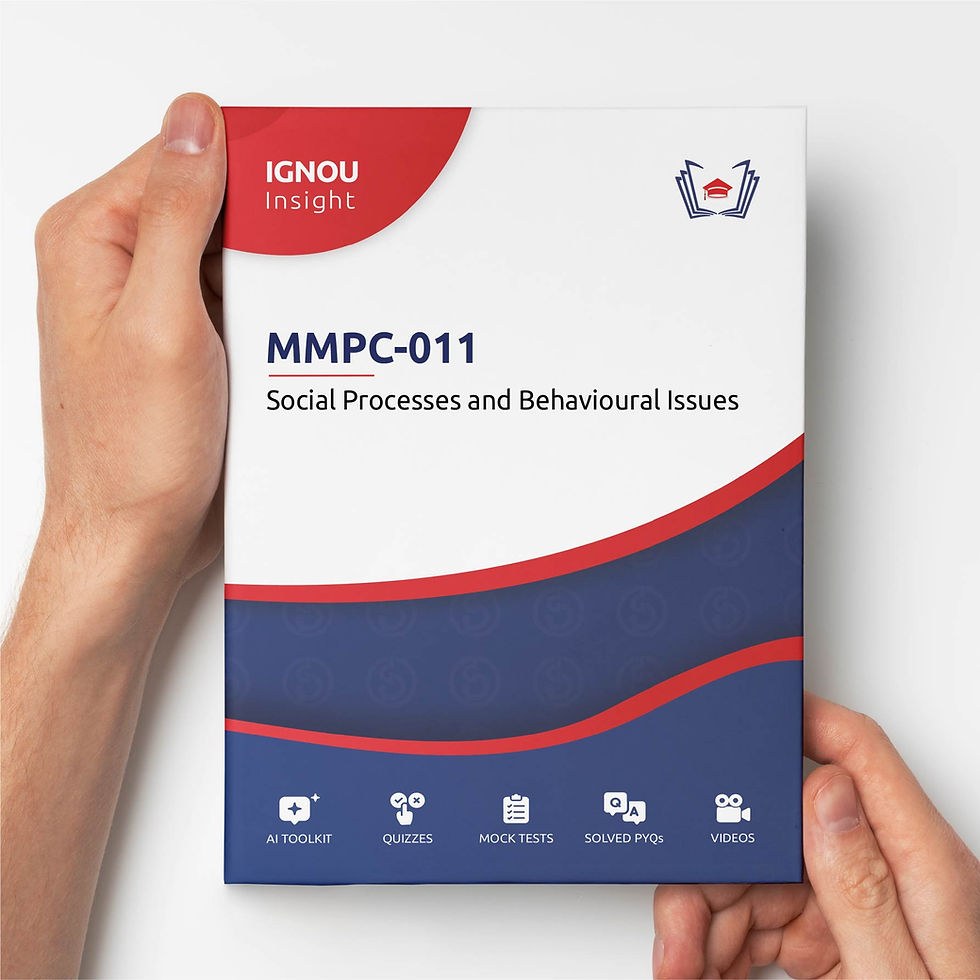 Thumbnail: IGNOU Insight: Social Processes and Behavioural Issues | MMPC-011 | Study Guide