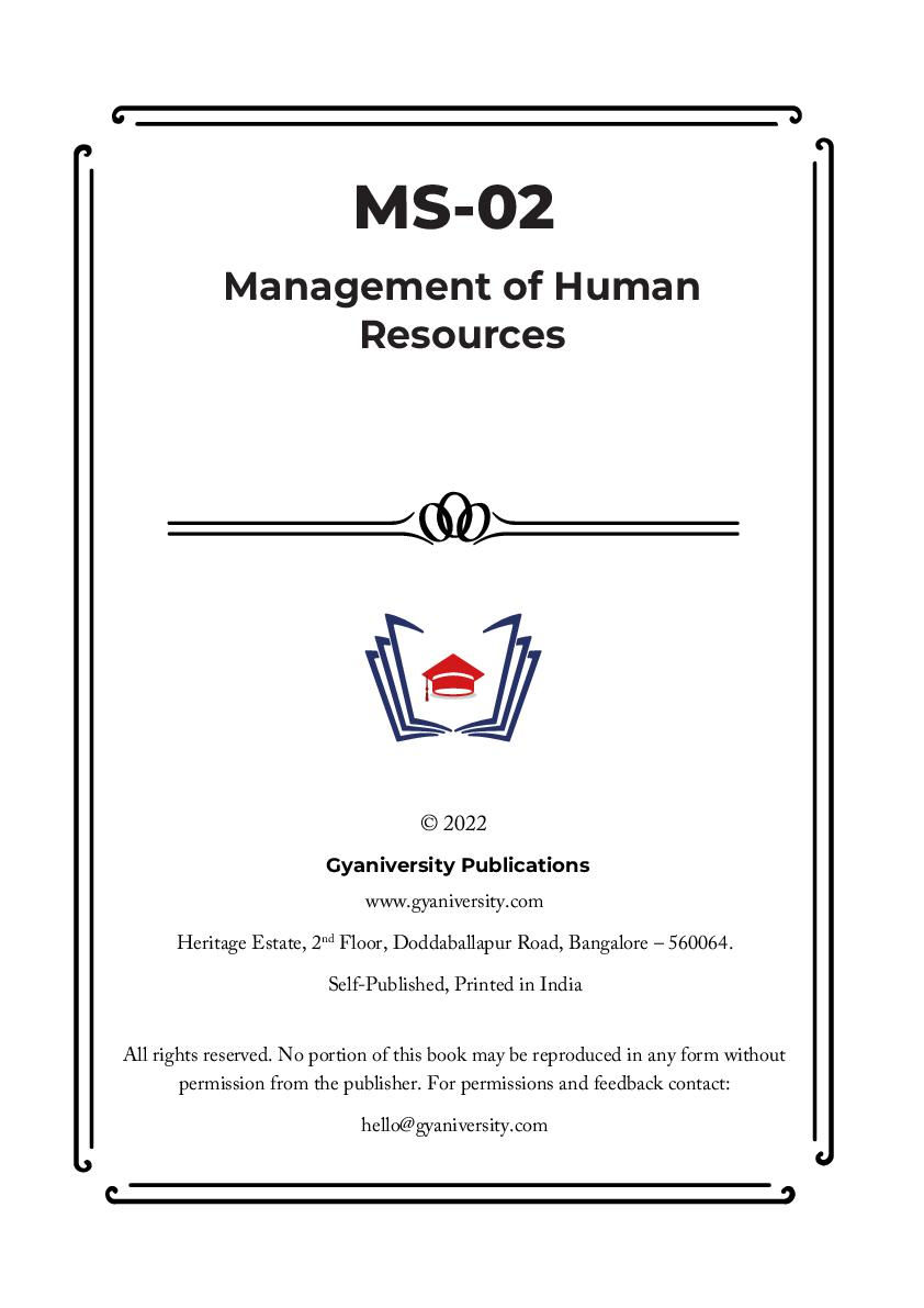 Thumbnail: MS-02: Management of Human Resources (IGNOU Guide Book)