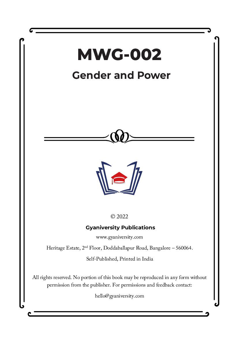 Thumbnail: MWG-002: Gender and Power (IGNOU Guide Book)