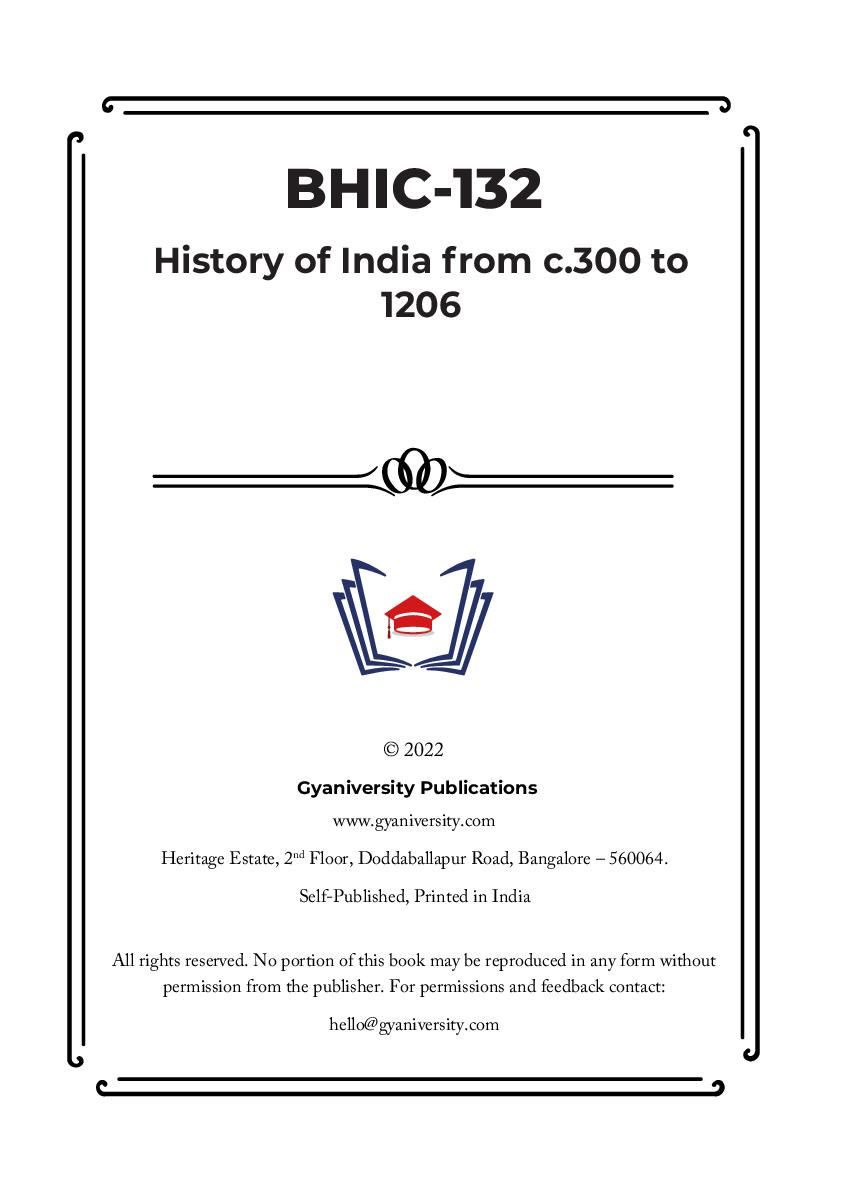 Thumbnail: BHIC-132: History of India from c.300 to 1206 (IGNOU Guide Book)
