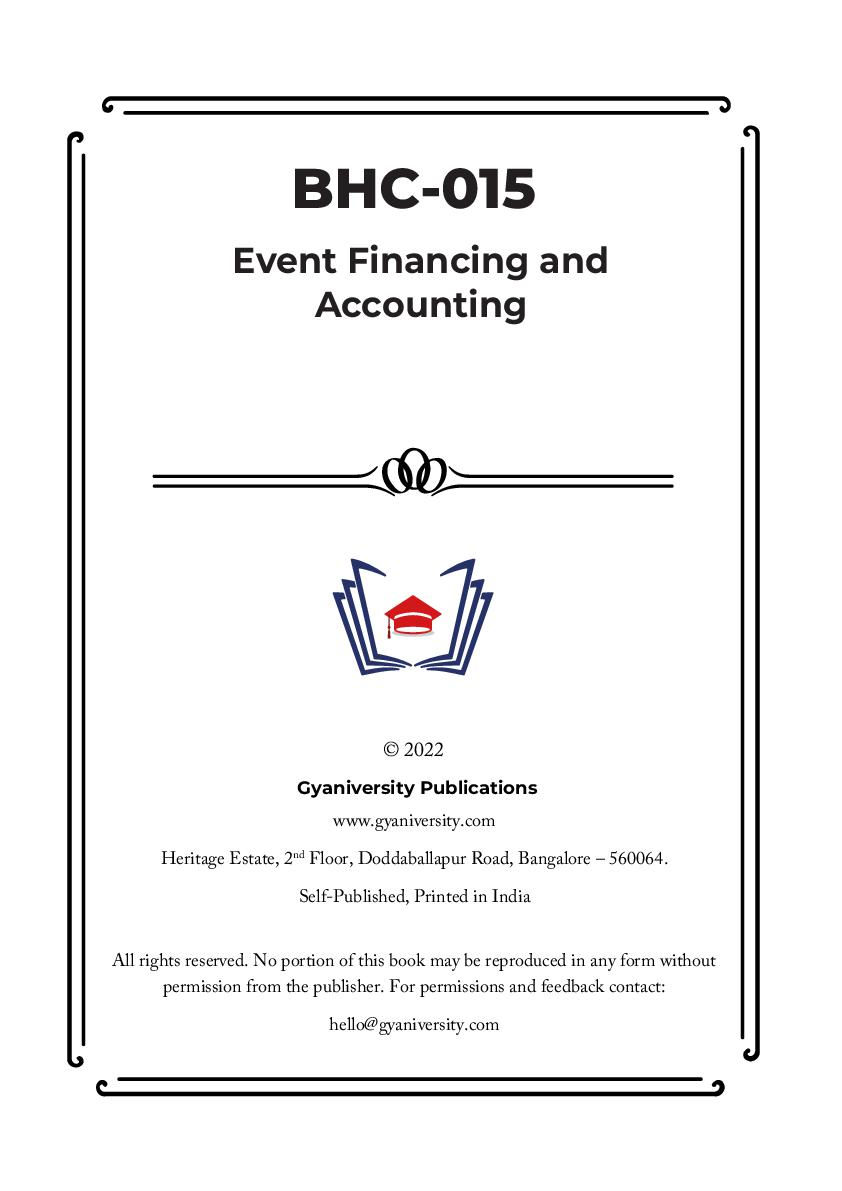 Thumbnail: BHC-015: Event Financing and Accounting (IGNOU Guide Book)