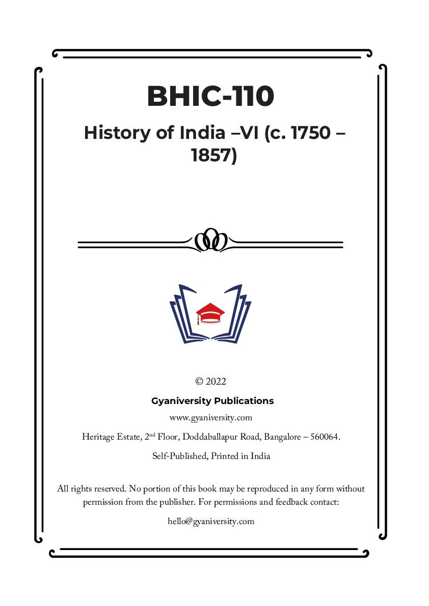 Thumbnail: BHIC-110: History of India From 1757-1857 (IGNOU Guide Book)