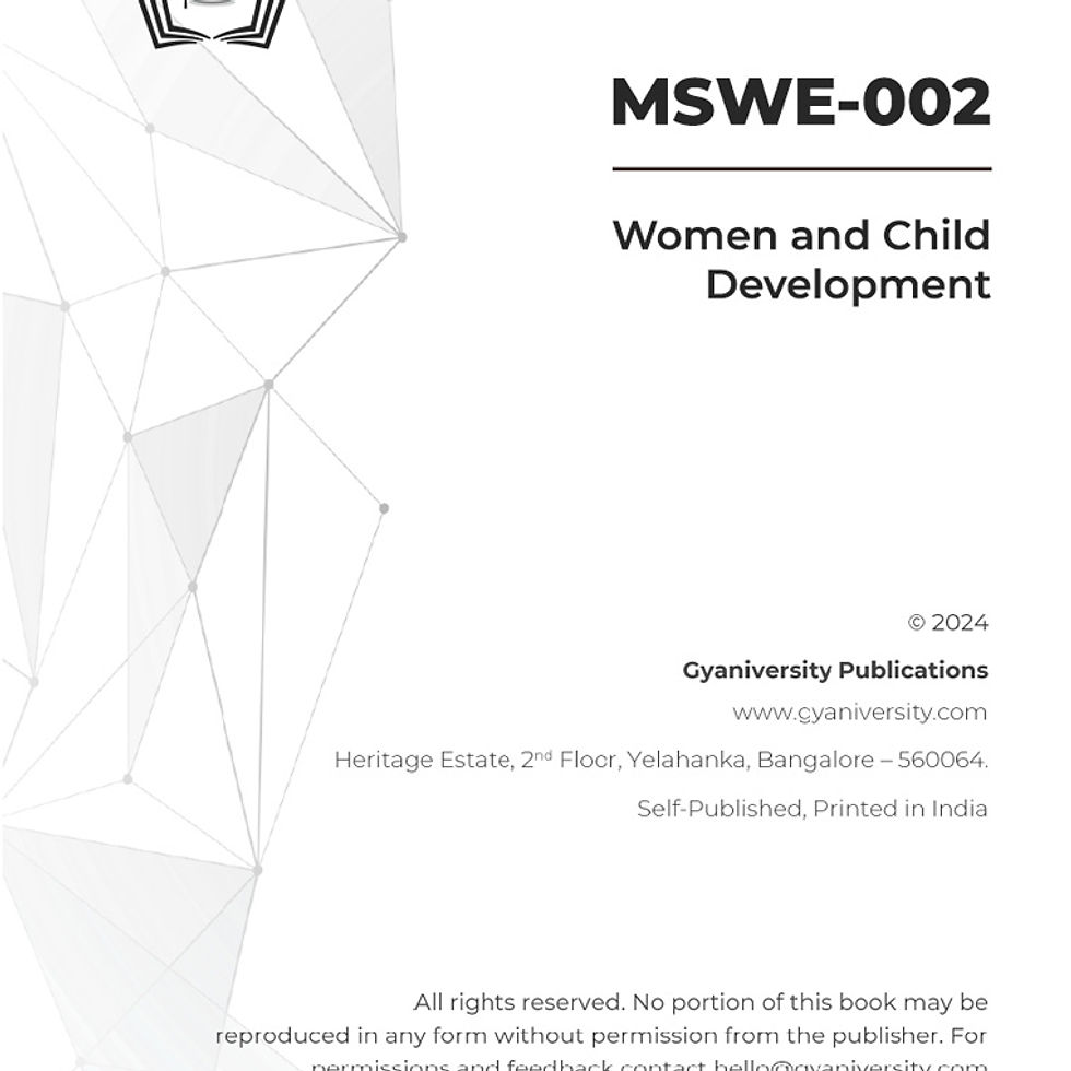 Thumbnail: MSWE-002: Women and Child Development (IGNOU Guide Book)