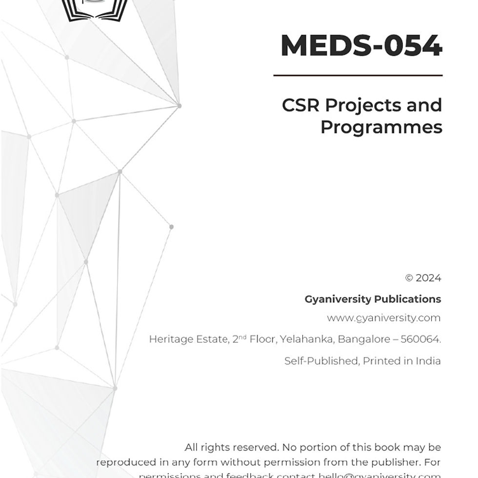 Thumbnail: MEDS-054: CSR Projects and Programmes (IGNOU Guide Book)