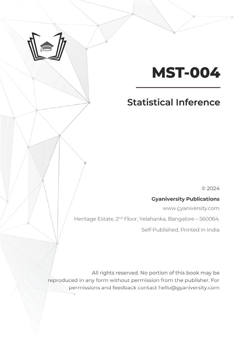 Thumbnail: MST-004: Statistical Inference (IGNOU Guide Book)