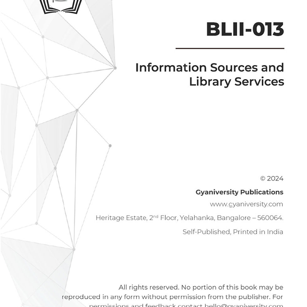 Thumbnail: BLII-013: Information Sources and Library Services (IGNOU Guide Book)