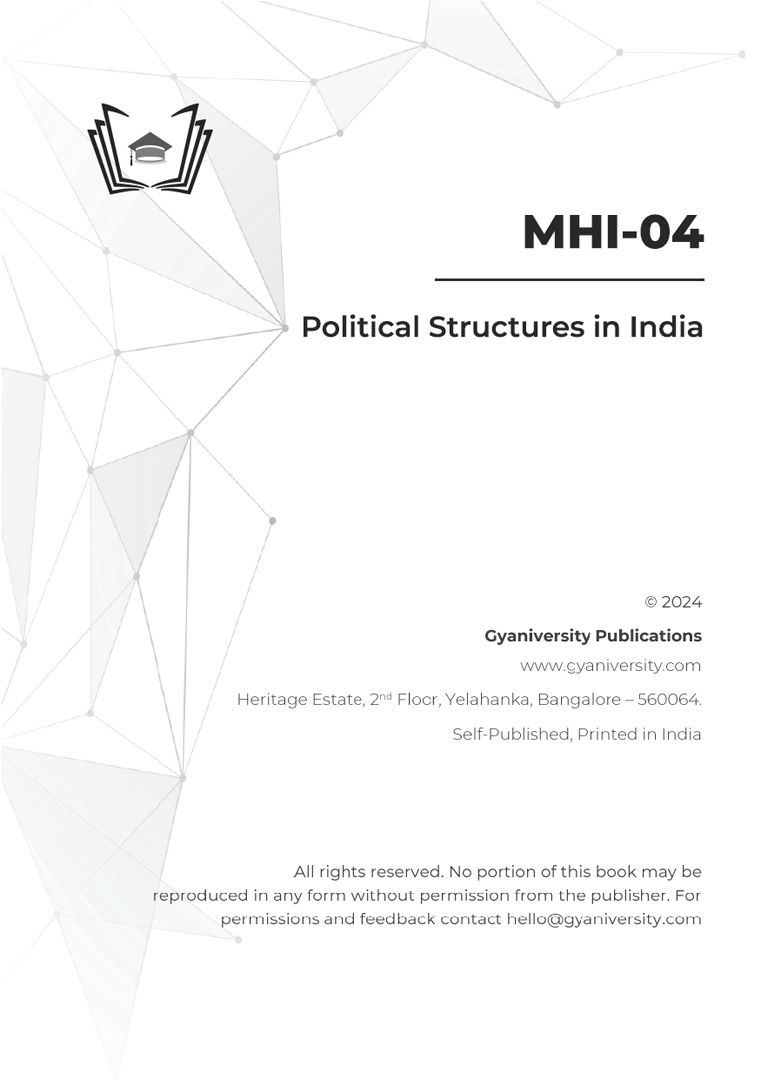 Thumbnail: MHI-04: Political Structures in India (IGNOU Guide Book)
