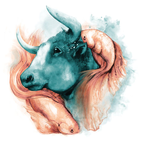 Taurus-pisces-print square low res -leona-beth-art-nursery-bedroom-kids-new-born-gift-GICL