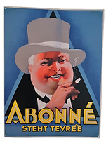 Emaille Reclamebord van Abonné Stemt Tevree