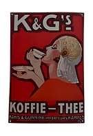 Emaille Reclamebord van K&G's Koffie-Thee