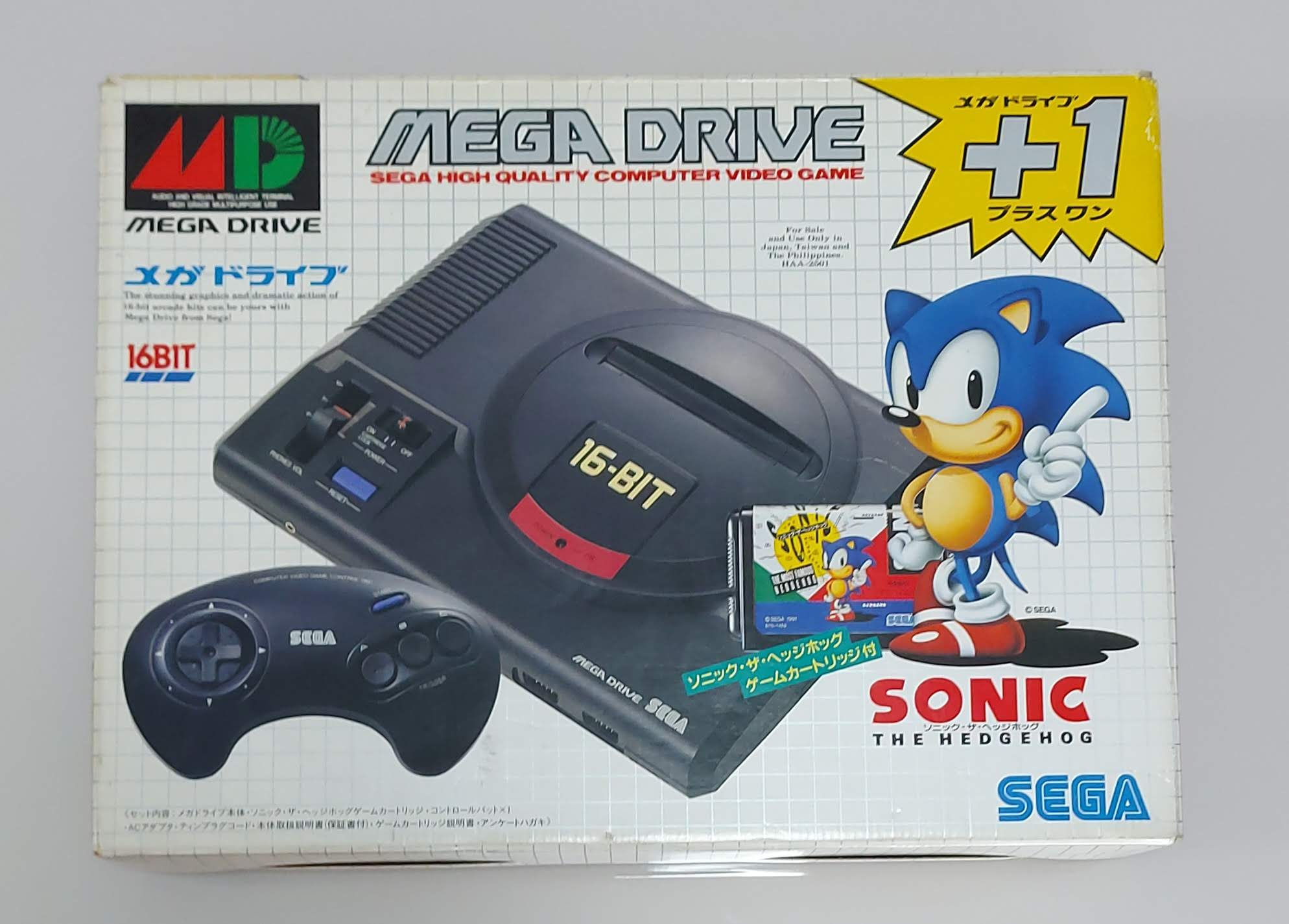 Mega Drive Japonês Edição Especial SONIC com os Itens ORIGINAIS Inclusive Caixa