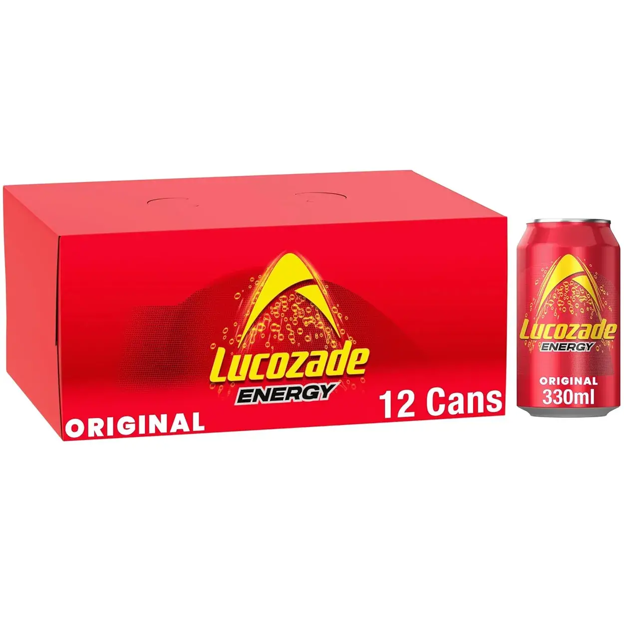 Lucozade (Original) Energy Drink Cans 12 x 330ml multipack uk free delivery