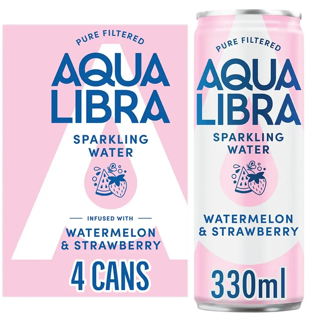 Aqua Libra 4 x 330ml flavoured sparkling watermelon & strawberry in west London