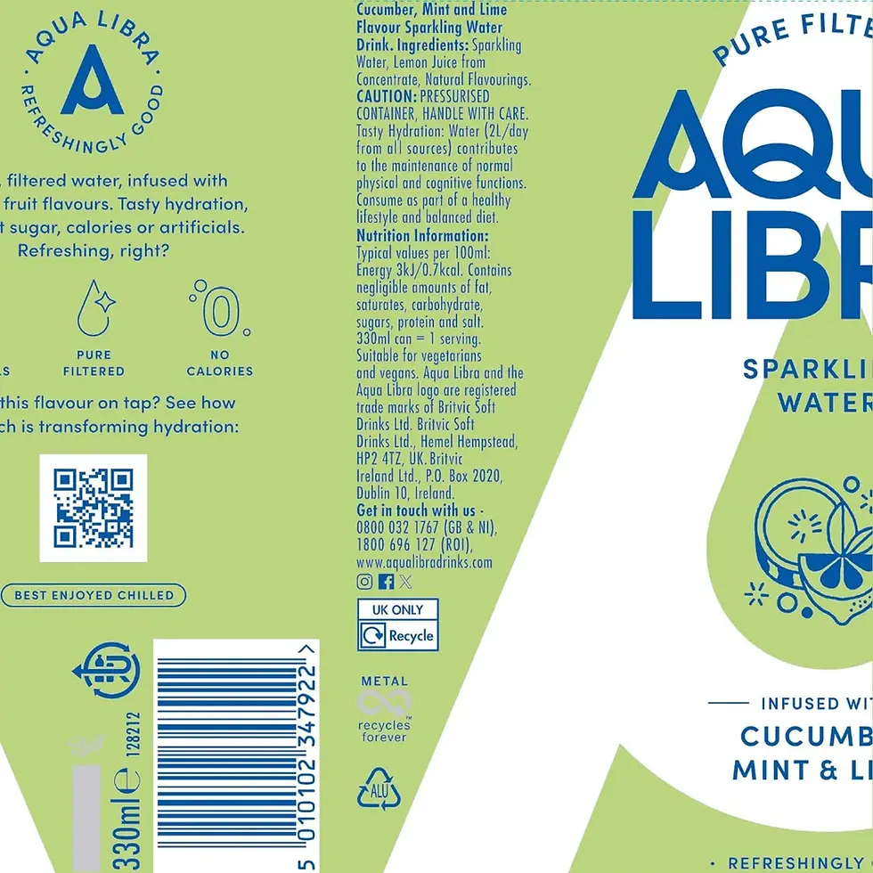 Thumbnail: Aqua Libra (Multi-pack) Sparkling Flavoured Water 12x330ml