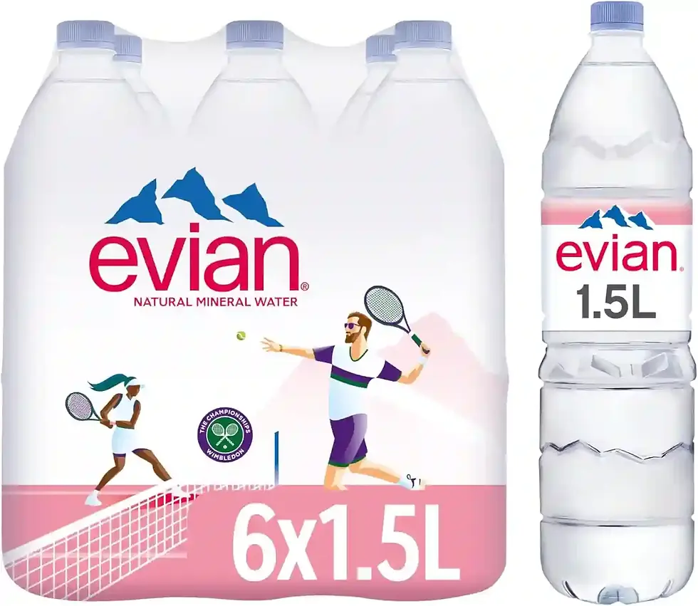 Evian still water Natural multipack Still  Mineral Water  6 x 1.5 Litres Aquagallon West London