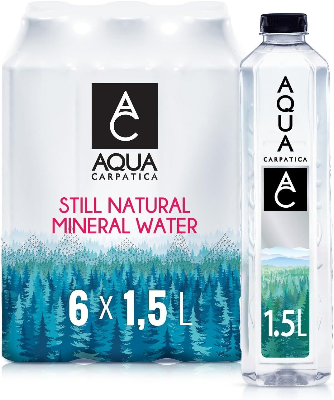 AQUA Carpatica Still Natural Mineral Water Low Sodium & Nitrates, 6 x 1.5L