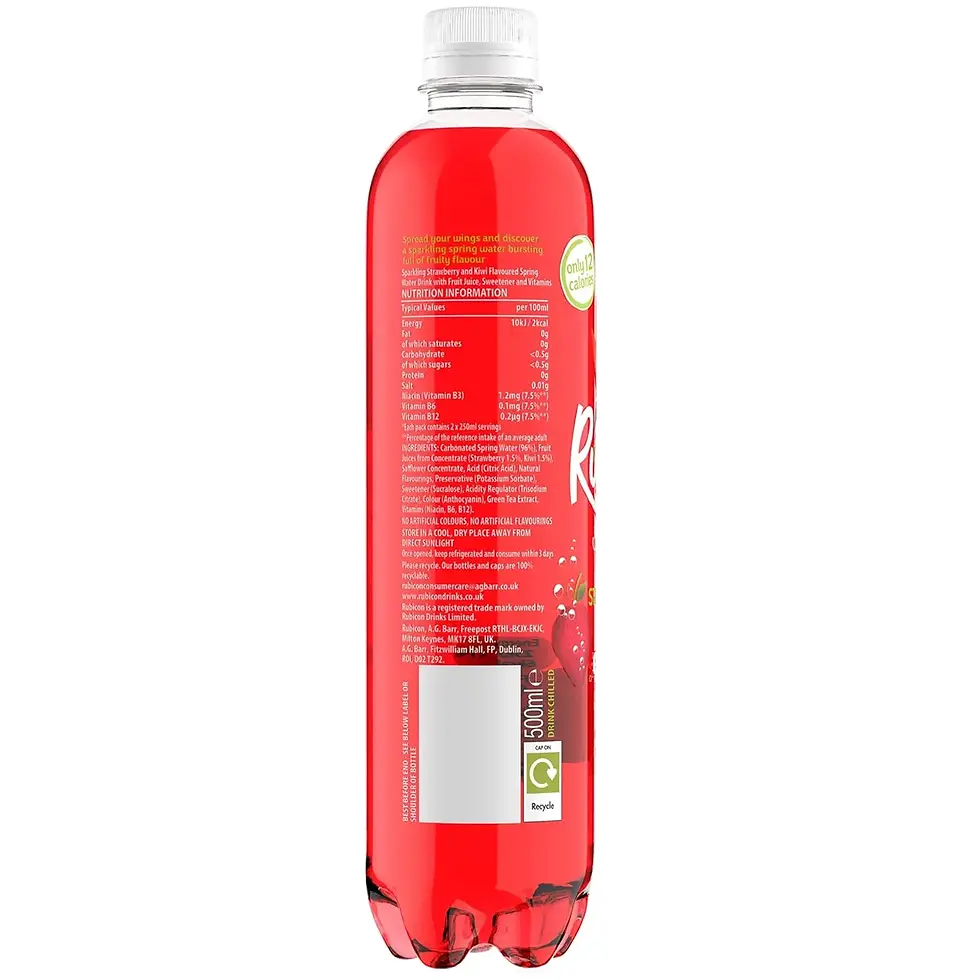 Thumbnail: Rubicon Spring  Strawberry & Kiwi Sparkling Flavoured Drink 12 x 500ml