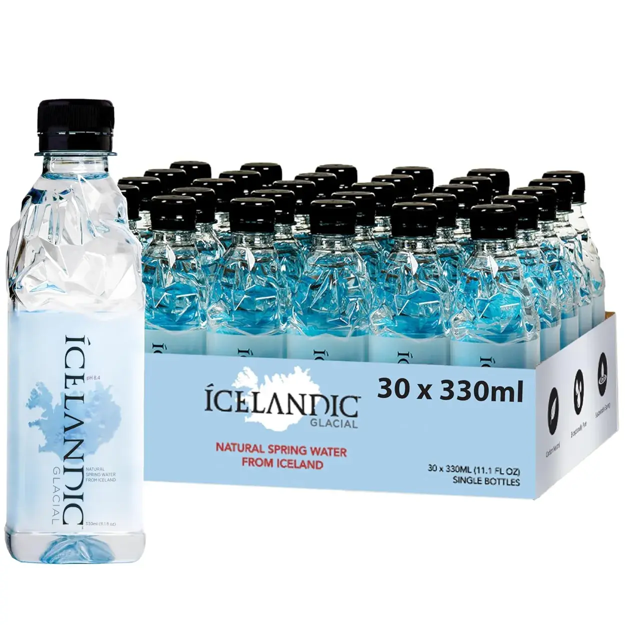 IcIcelandic Glacial Natural Spring Water 30 x 330ml uk