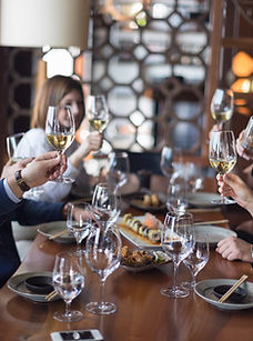 Intimate reception dinner with a loving toast