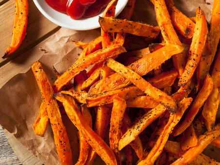 Frites de patates douces au four