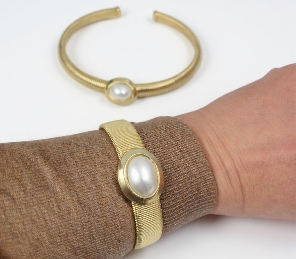 Miniatura: Choker Angelica con perla oro