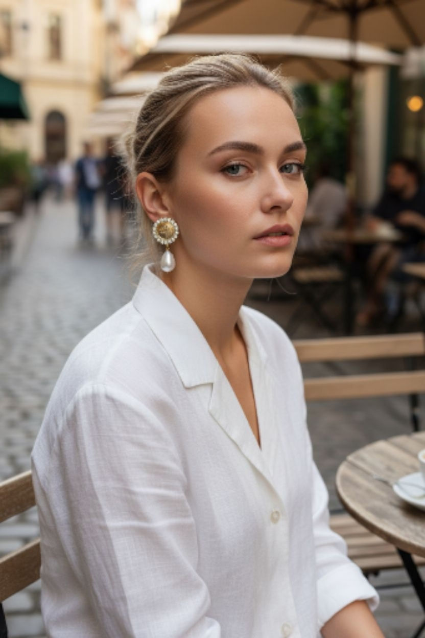 Miniatura: Orecchini a bottone Levriero