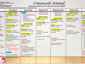 Comunicado Semanal 8 al 14 de marzo de marzo de 2025